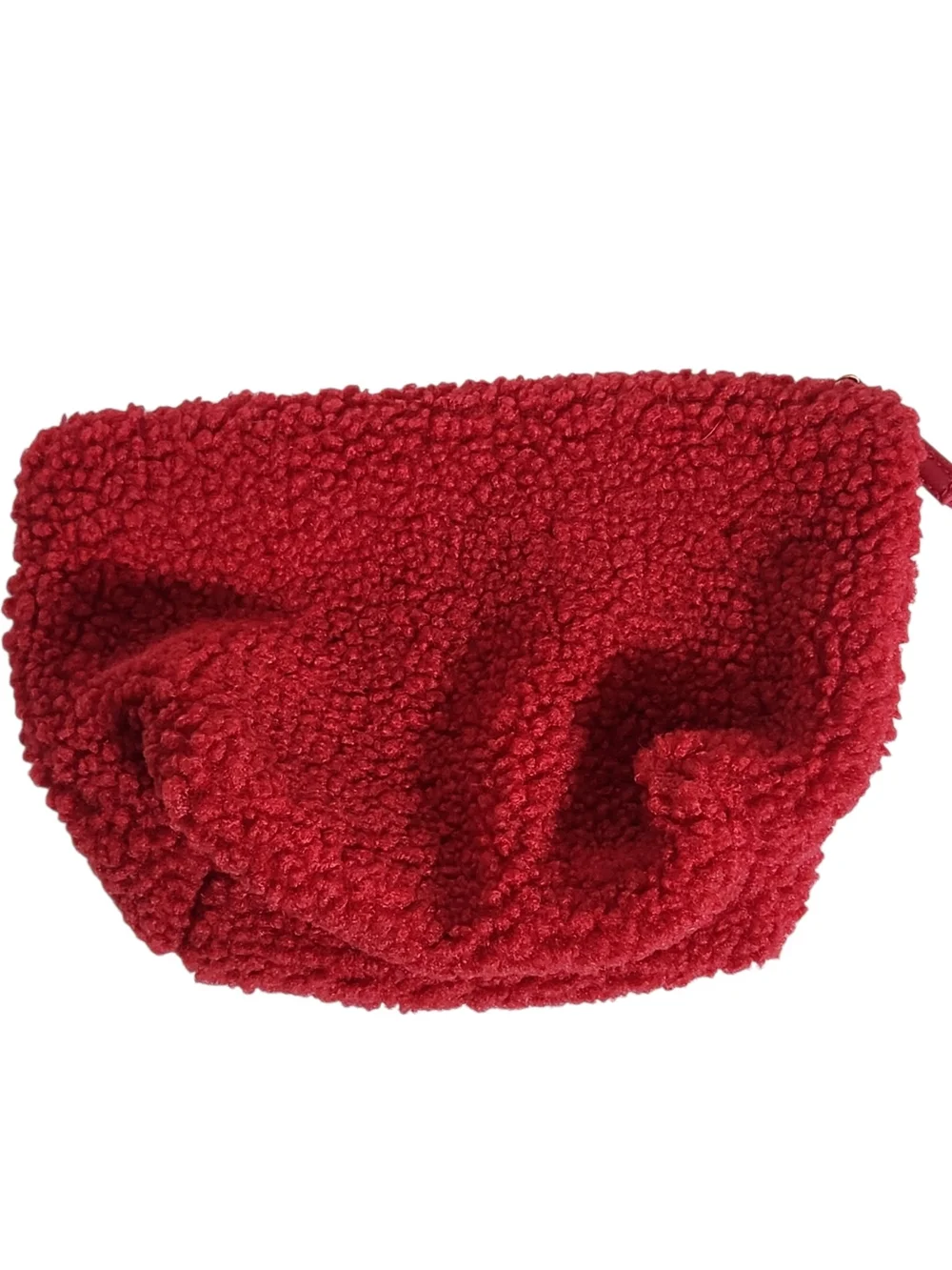 Maurices Snoopy and Woodstock Red Christmas Sherpa Makeup Bag NWT